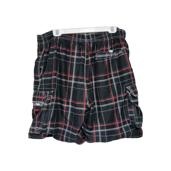 OP Ocean Pacific Swim Trunks Board Shorts XL Mens Black Red Swimwear Cargo - Picture 2 of 5